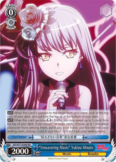 Unwavering Music Yukina Minato BD/W73-E066 RR BanG Dream! Vol.2 Card