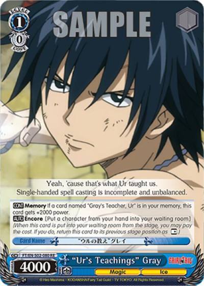 Ur s Teachings Gray FT/EN-S02-080 U RE Fairy Tail Chronicle Set Card