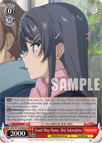 Usual Way Home Mai Sakurajima SR SBY/W114-E065S SR Rascal Does Not Dream Series Card