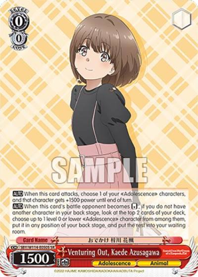 Venturing Out Kaede Azusagawa SR SBY/W114-E050S SR Rascal Does Not Dream Series Card