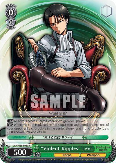 Violent Ripples Levi AOT/S35-E033 R Attack on Titan Card