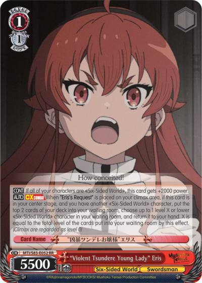 Violent Tsundere Young Lady Eris MTI/S83-E052 RR Mushoku Tensei: Jobless Reincarnation Card