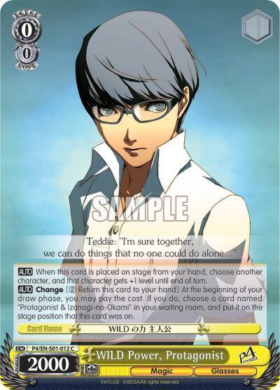 WILD Power Protagonist P4/EN-S01-012 C Persona 4 ver.E Card