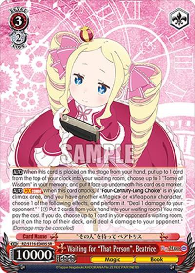 Waiting for That Person Beatrice SR RZ/S116-E049S Re:ZERO -Starting Life in Another World- Vol.3 Card