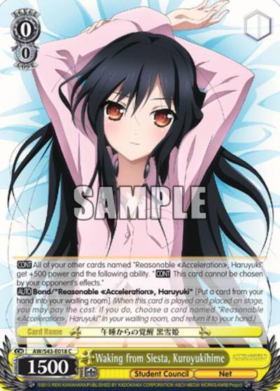 Waking from Siesta Kuroyukihime AW/S43-E018 C Accel World -Infinite Burst- Card