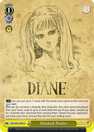 Wanted Poster B SDS/SX03-022b U The Seven Deadly Sins Card
