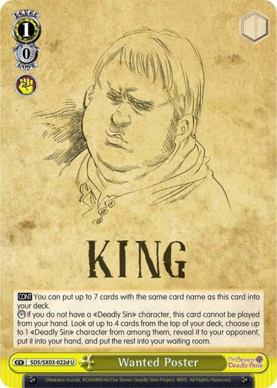 Wanted Poster D SDS/SX03-022d U The Seven Deadly Sins Card