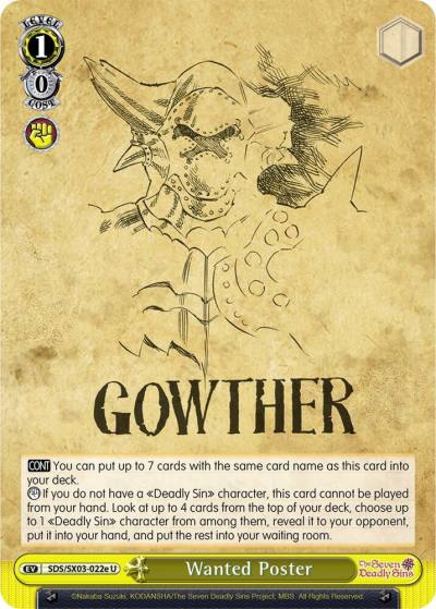 Wanted Poster E SDS/SX03-022e U The Seven Deadly Sins Card