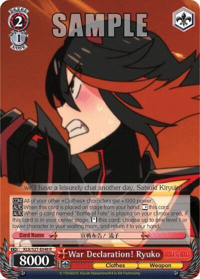 War Declaration Ryuko KLK/S27-E048 R KILL la KILL Card