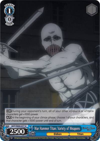 War Hammer Titan Variety of Weapons AOT/SX04-077 U Attack On Titan: Final Season Card