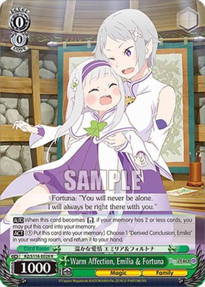 Warm Affection Emilia Fortuna RZ/S116-E028 Re:ZERO -Starting Life in Another World- Vol.3 Card