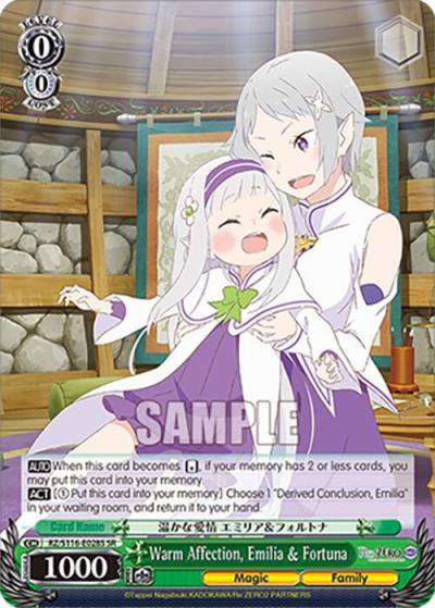 Warm Affection Emilia Fortuna SR RZ/S116-E028S Re:ZERO -Starting Life in Another World- Vol.3 Card