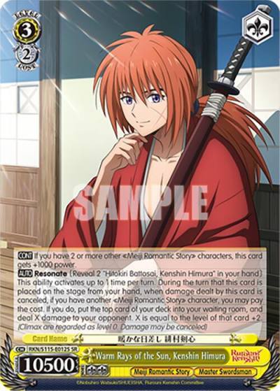 Warm Rays of the Sun Kenshin Himura SR RKN/S115-E012S SR Rurouni Kenshin Card
