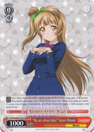 We are school idols Kotori Minami LL/EN-W02-E181 PR Love Live! DX Vol.2 Card