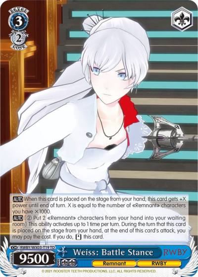 Weiss Battle Stance RWBY/WX03-T19 TD RWBY Card