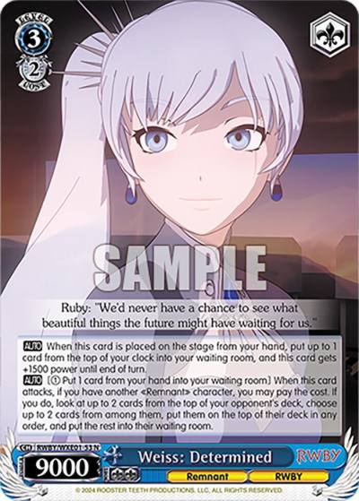 Weiss Determined RWBY/WXE01-53 N RWBY Premium Booster Card