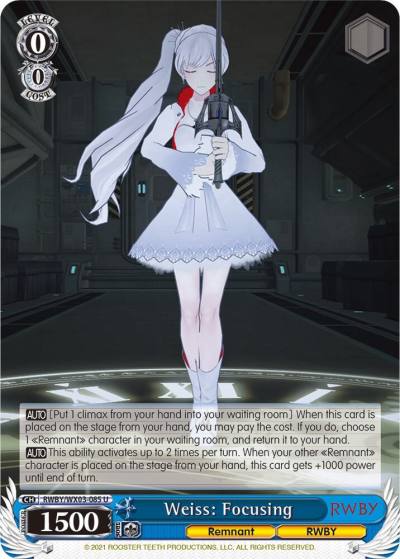 Weiss Focusing RWBY/WX03-085 U RWBY Card