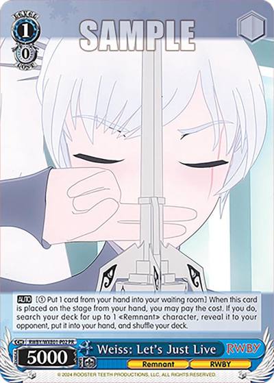 Weiss Lets Just Live RWBY/WXE01-P02 PR RWBY Premium Booster Card