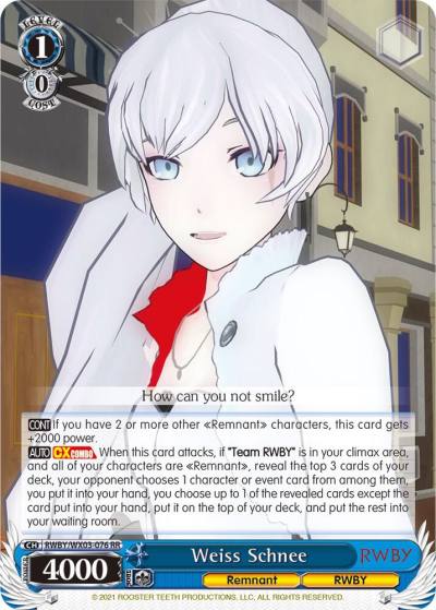 Weiss Schnee RWBY/WX03-076 RR RWBY Card