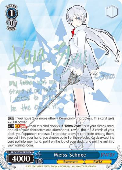 Weiss Schnee SP RWBY/WX03-076SP SP RWBY Card