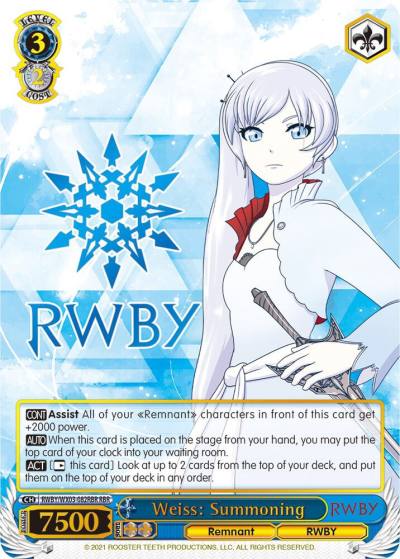 Weiss Summoning RBR RWBY/WX03-082RBR RBR RWBY Card