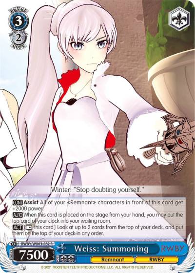 Weiss Summoning RWBY/WX03-082 R RWBY Card