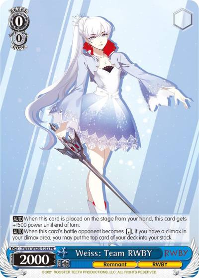 Weiss Team RWBY Alternate Art Promo RWBY/WX03-103S PR RWBY Card