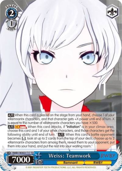 Weiss Teamwork RWBY/WX03-T17 TD RWBY Card