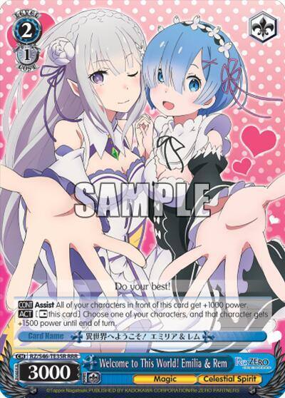 Welcome to This World Emilia and Rem RRR RZ/S46-TE35R RRR Re:ZERO Card