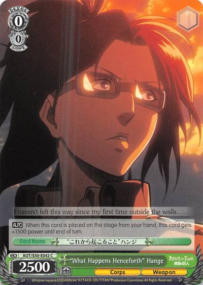 What Happens Henceforth Hange AOT/S50-E042 C Attack on Titan Vol. 2 Card