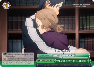 What It Means to Be Human RRR SAO/S65-E049R RRR Sword Art Online -Alicization- Card