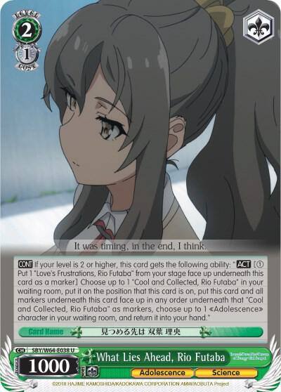 What Lies Ahead Rio Futaba SBY/W64-E038 U Rascal Does Not Dream of Bunny Girl Senpai Card