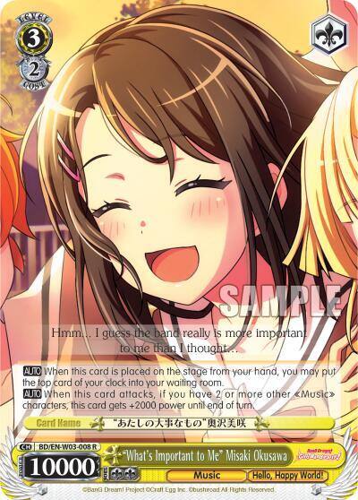 Whats Important to Me Misaki Okusawa BD/EN-W03-008 R BanG Dream! Girls Band Party! MULTI LIVE Card
