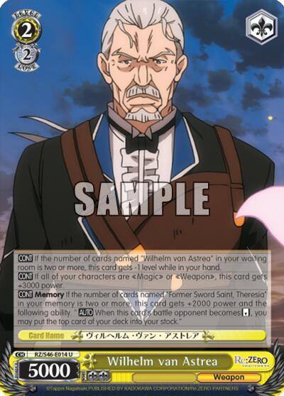 Wilhelm van Astrea RZ/S46-E014 U Re:ZERO Card