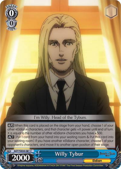 Willy Tybur AOT/SX04-081 C Attack On Titan: Final Season Card
