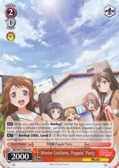 Winter Uniform Poppin Party BD/W47-PE02 PR BanG Dream! Card