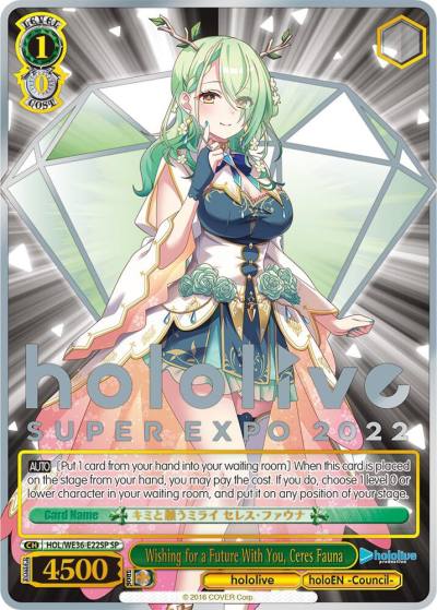 Wishing for a Future With You Ceres Fauna SP HOL/WE36-E22SP SP hololive production Premium Booster Card