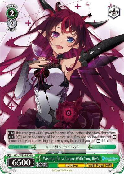 Wishing for a Future With You IRyS HOL/WE36-E26 N hololive production Premium Booster Card