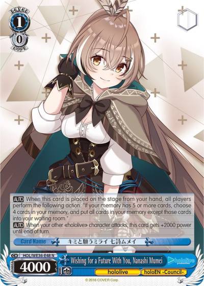Wishing for a Future With You Nanashi Mumei HOL/WE36-E48 N hololive production Premium Booster Card