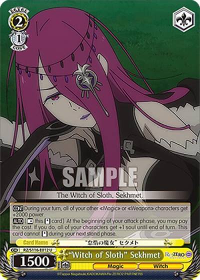 Witch of Sloth Sekhmet RZ/S116-E012 Re:ZERO -Starting Life in Another World- Vol.3 Card