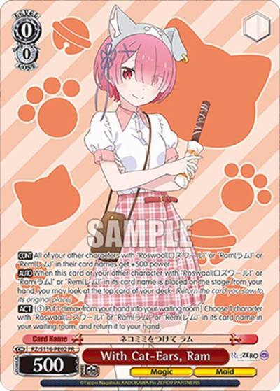 With Cat Ears Ram PR RZ/S116-PE02 Re:ZERO -Starting Life in Another World- Vol.3 Card