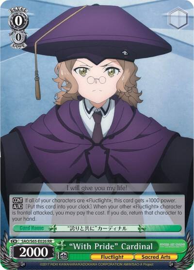 With Pride Cardinal SAO/S65-E026 RR Sword Art Online -Alicization- Card