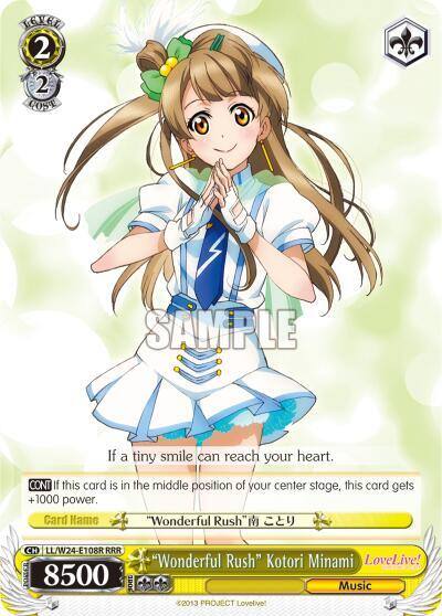 Wonderful Rush Kotori Minami RRR LL/W24-E108R RRR Love Live! Card