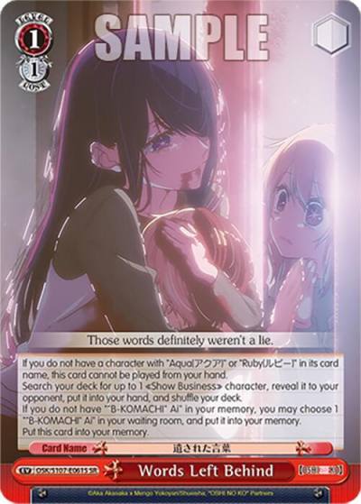 Words Left Behind SR OSK/S107-E061S SR [OSHI NO KO] Card