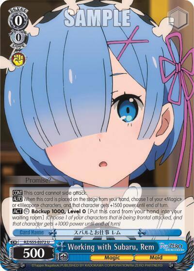 Working with Subaru Rem RZ/S55-E072 U Re:ZERO Vol.2 Card