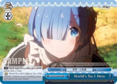 Worlds No1 Hero RRR RZ/S55-E097R RRR Re:ZERO Vol.2 Card