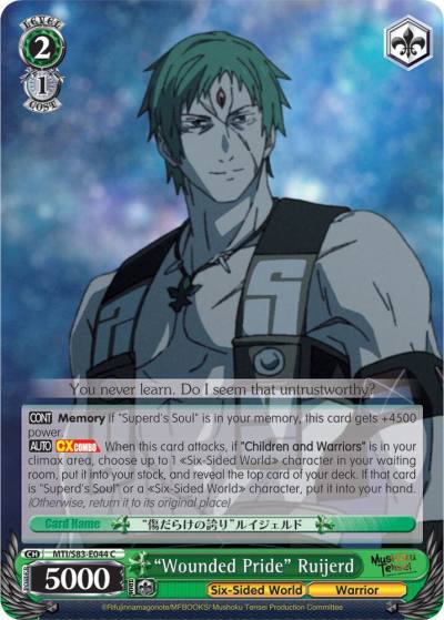 Wounded Pride Ruijerd MTI/S83-E044 C Mushoku Tensei: Jobless Reincarnation Card