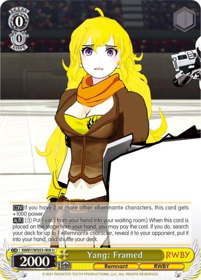 Yang Framed RWBY/WX03-008 U RWBY Card