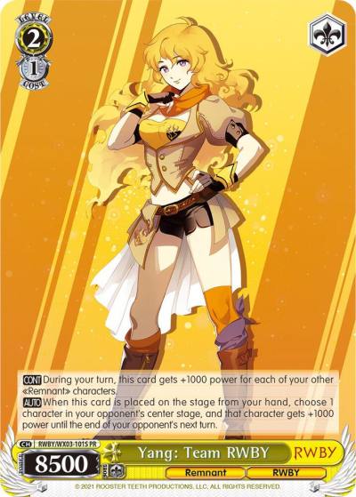 Yang Team RWBY Alternate Art Promo RWBY/WX03-101S PR RWBY Card