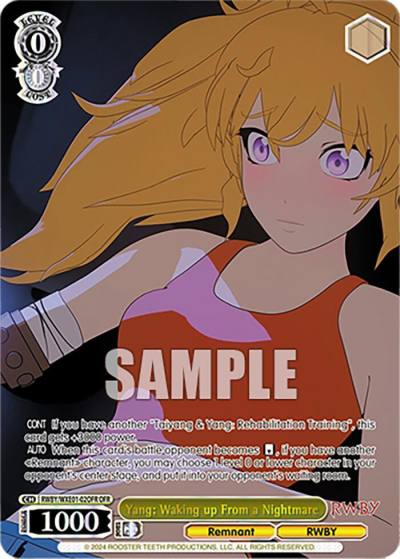 Yang Waking up From a Nightmare OFR RWBY/WXE01-02OFR OFR RWBY Premium Booster Card